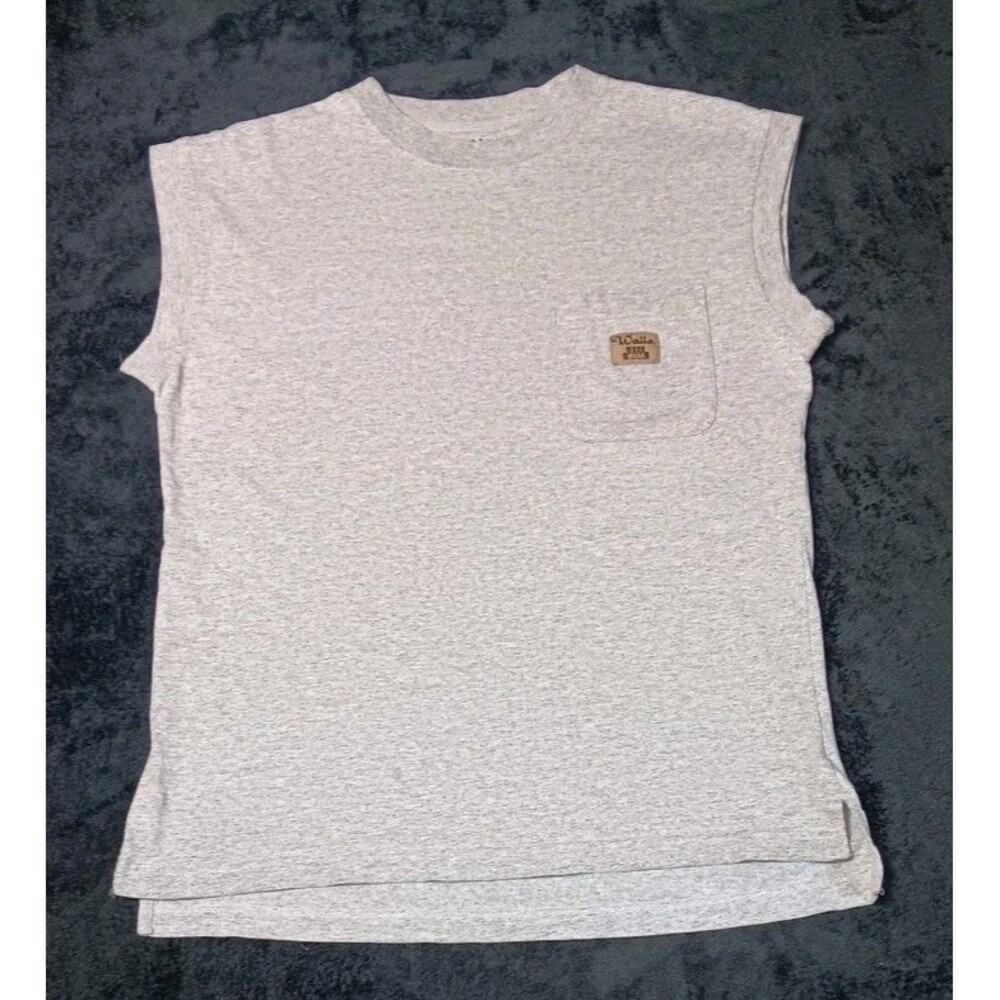 Walls Workwear Sleeveless Pocket Tshirt Muscle Tank Top M Light Gray Utility VTG